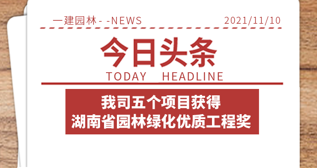 喜报 | 湖南香港最全免费资料大全五个项目荣获“湖南省园林绿化优质工程奖”